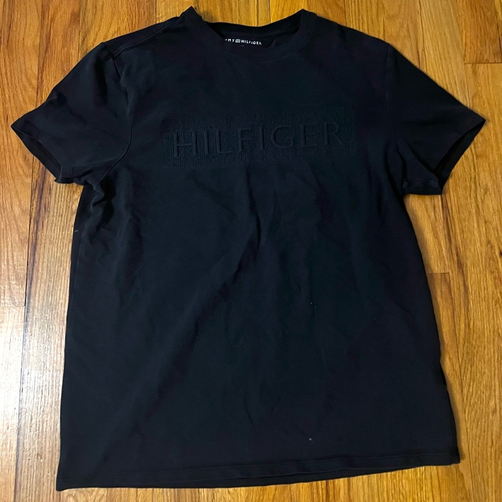 Tommy Hilfiger Mens T-shirt Black (Fits Fitted) Sz S Pre-Owned (Shirt Only)